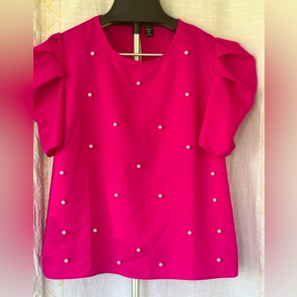 SHEIN pearl embellished top
